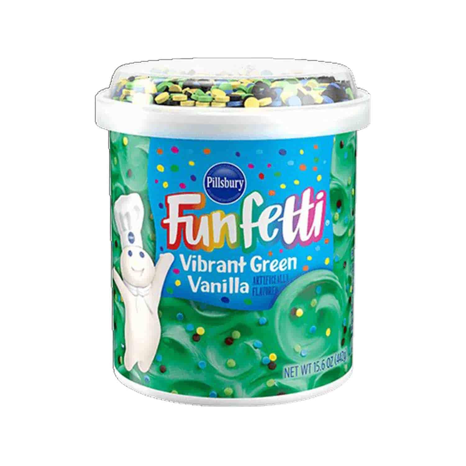 Funfetti Frosting, Vibrant Green Vanilla, 15.6 Oz