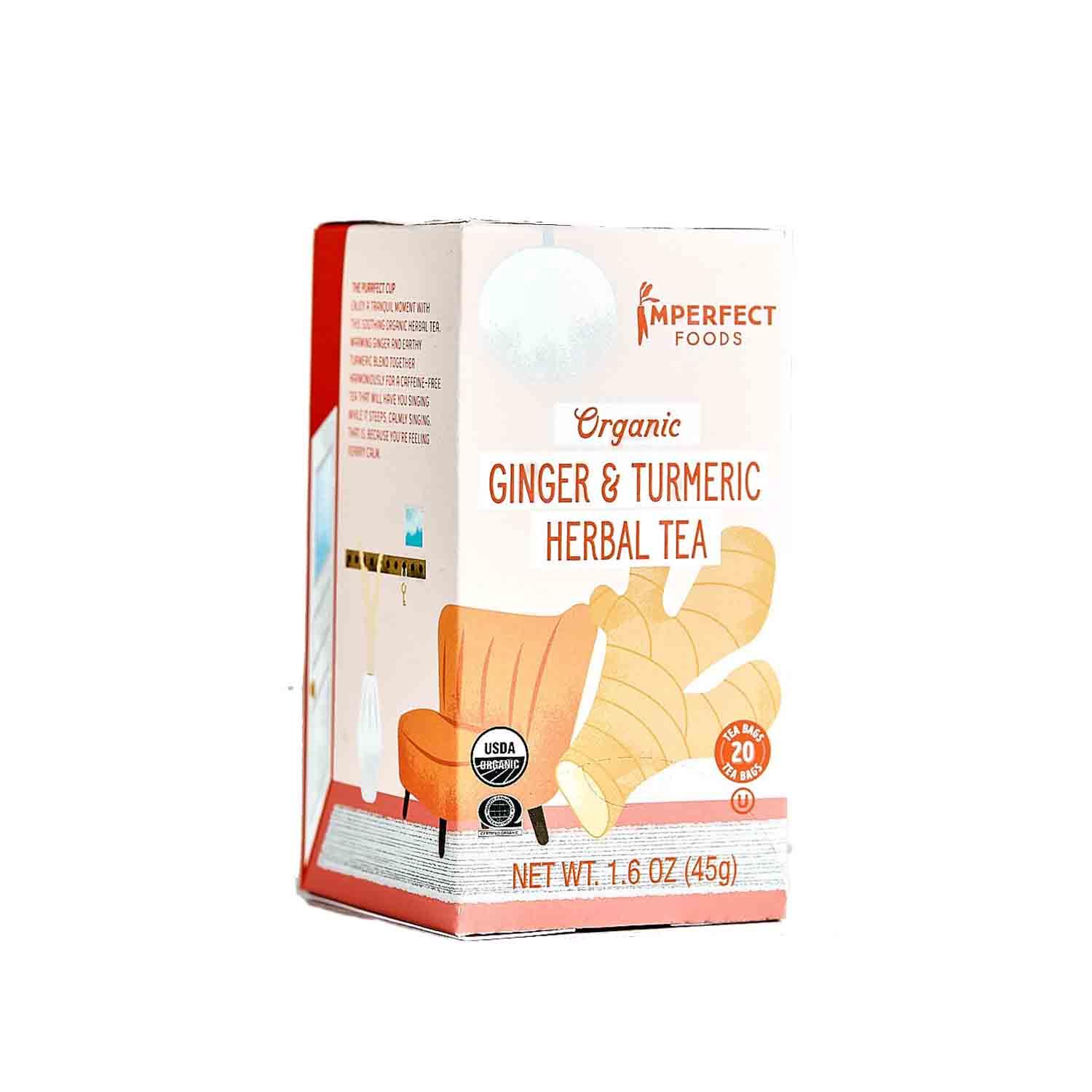 Organic Ginger & Turmeric Herbal Tea, 20 Ct