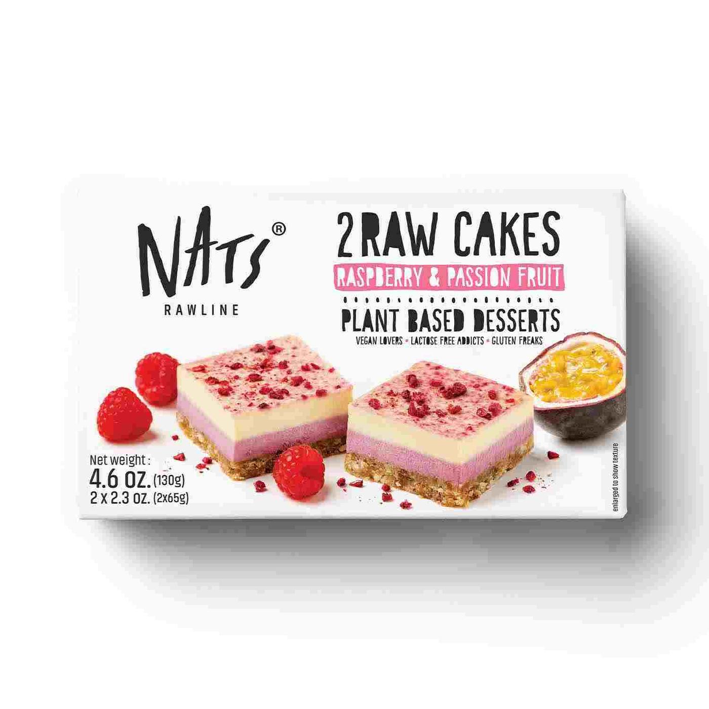 Vegan Raw Cakes, Raspberry & Passion Fruit, 4.6 Oz (2 Ct)