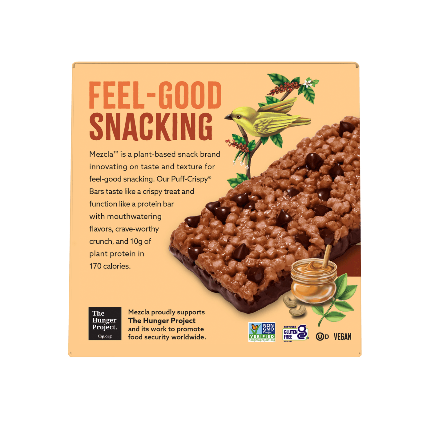Get Mezcla Puff-Crispy Protein Bars, Peanut Butter Chocolate