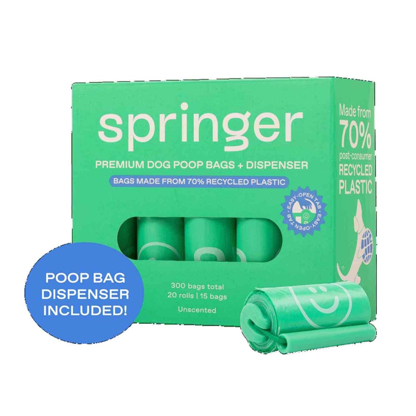 Get Springer Pets Premium Dog Poop Bags + Dispenser Pack Delivered