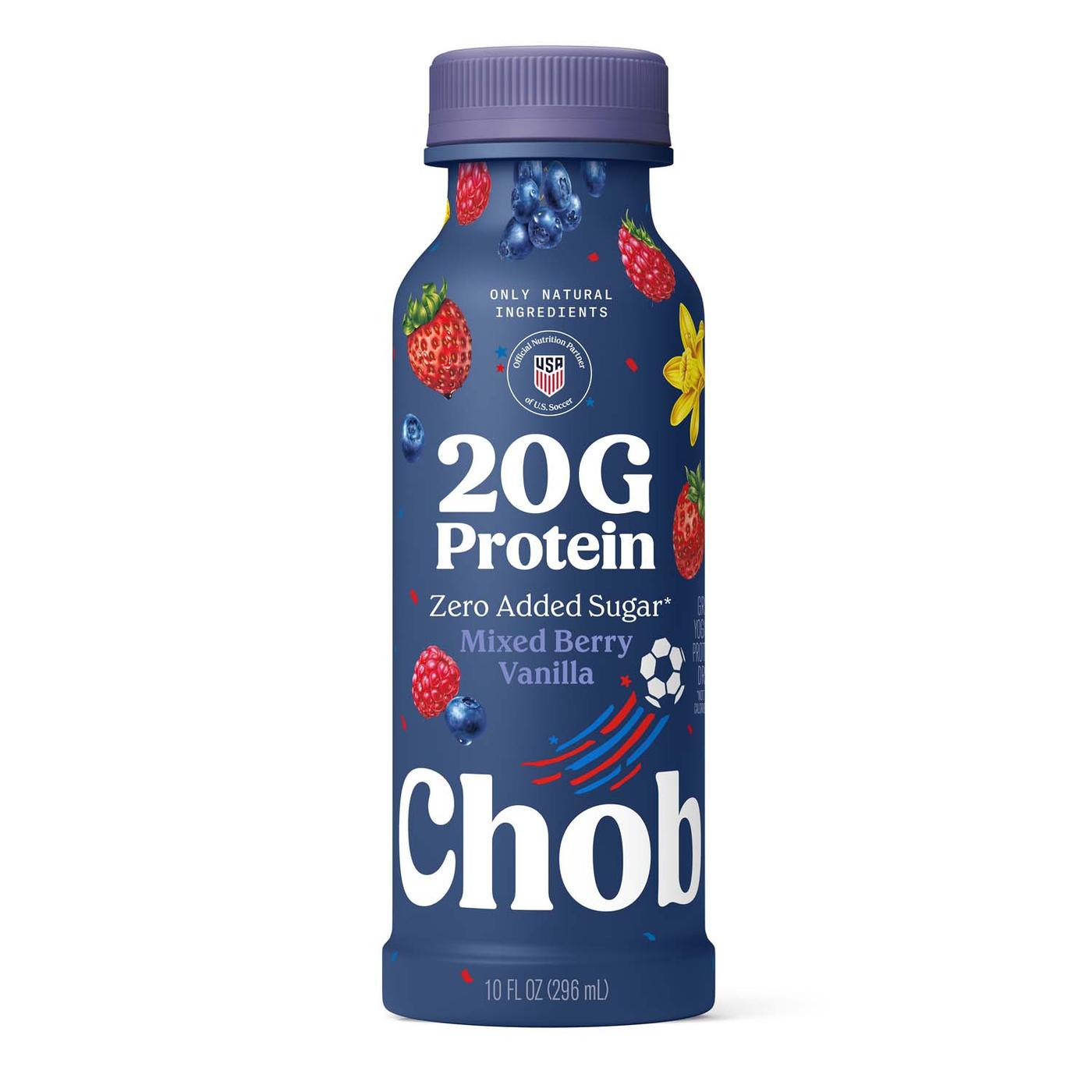 Get Chobani Low-Fat Greek Yogurt Drink, Mixed Berry Vanilla