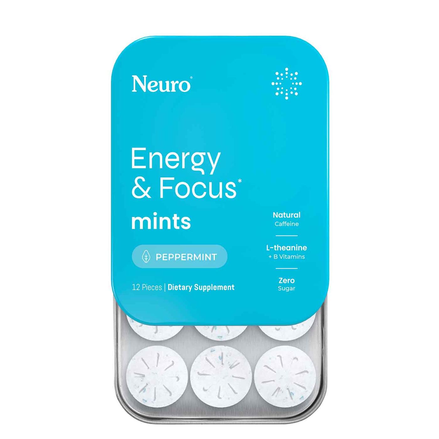 Mints, Energy & Focus, Peppermint, 12 Ct