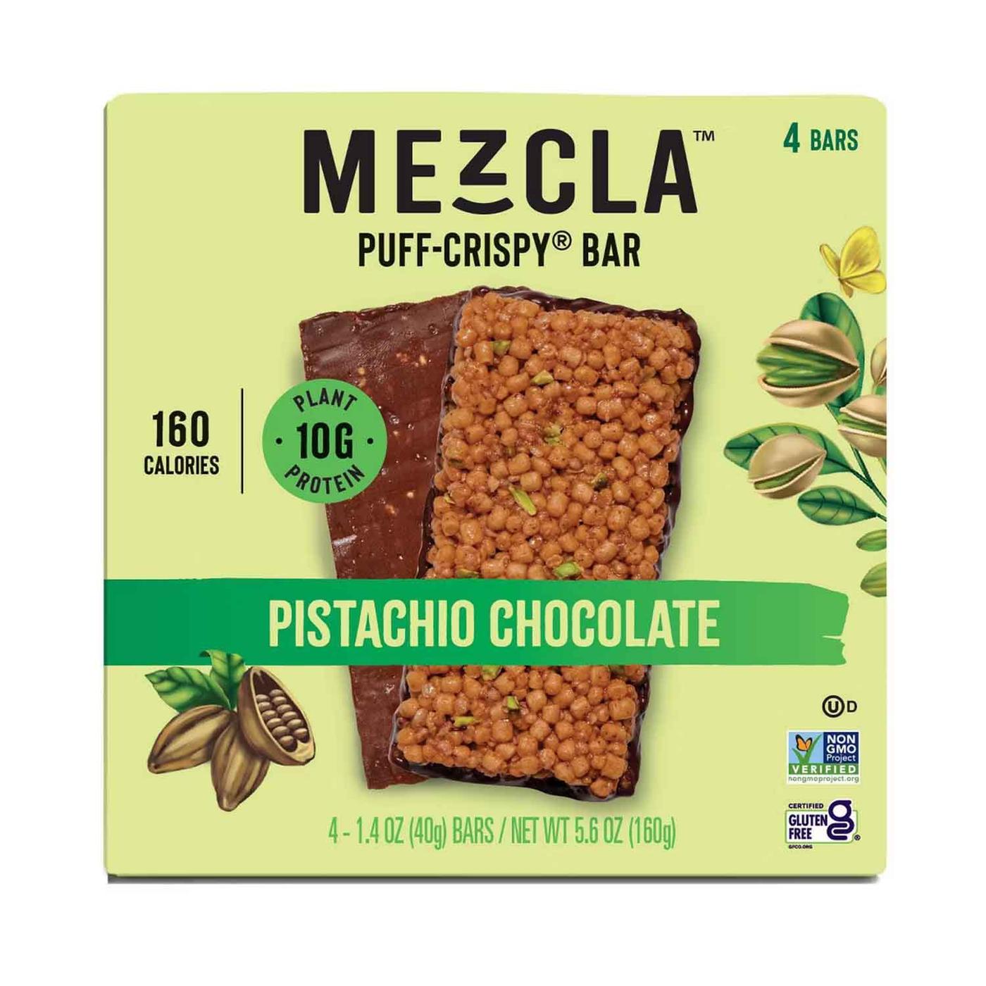Get Mezcla Puff-Crispy Protein Bars, Pistachio Chocolate Delivered