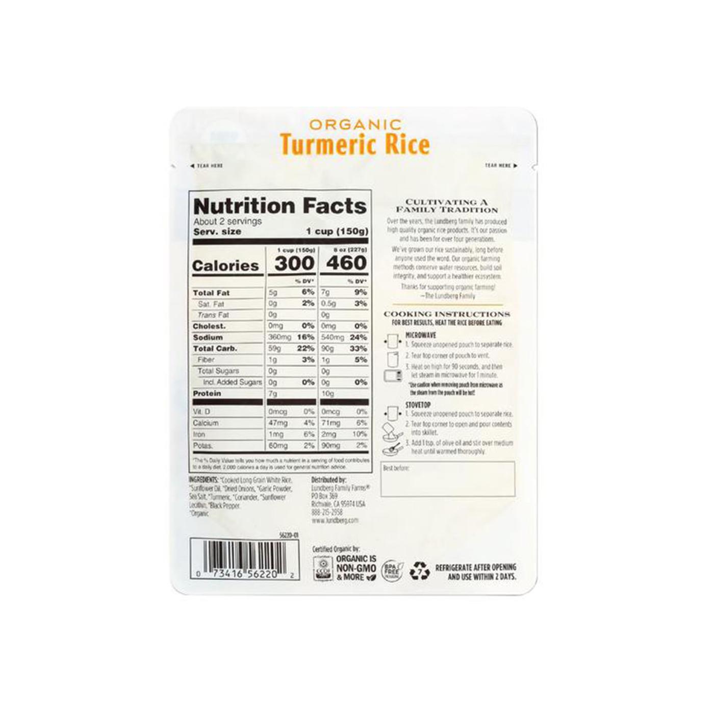 Tumeric Rice Packet Organic Turmeric White Rice, 8 Oz