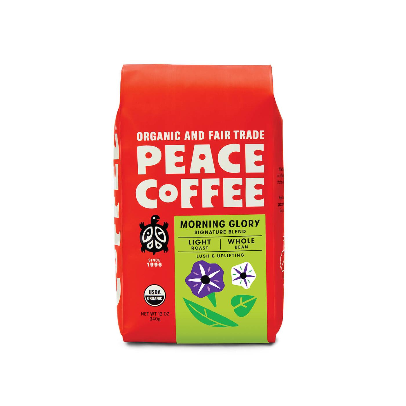 Get Peace Coffee Organic Whole Bean Coffee, Morning Glory