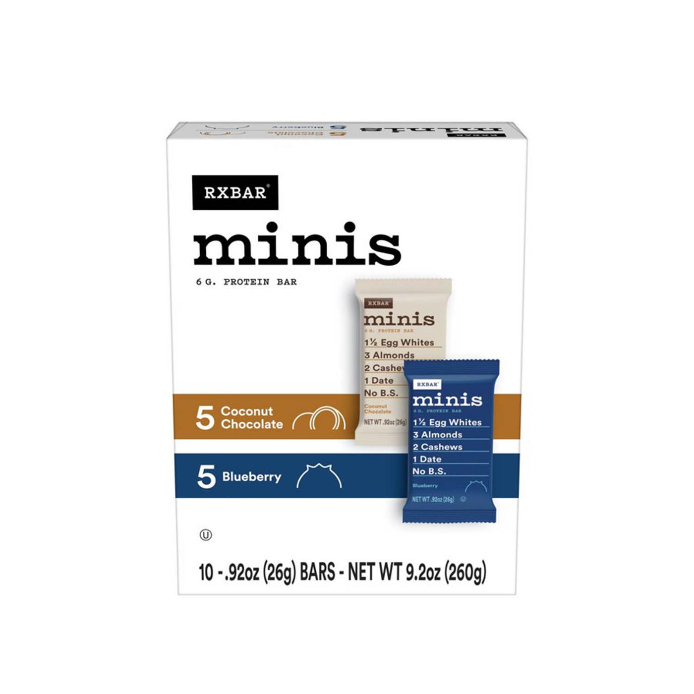 Mini Bars, Coconut Chocolate and Blueberry, 10 Ct