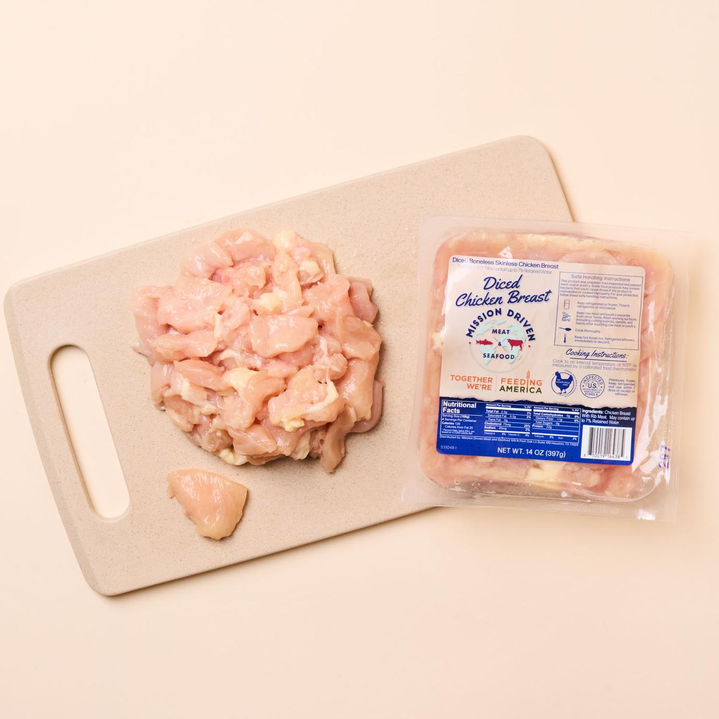 Get Mission Driven Meat & Seafood Chicken Breast, Diced Delivered