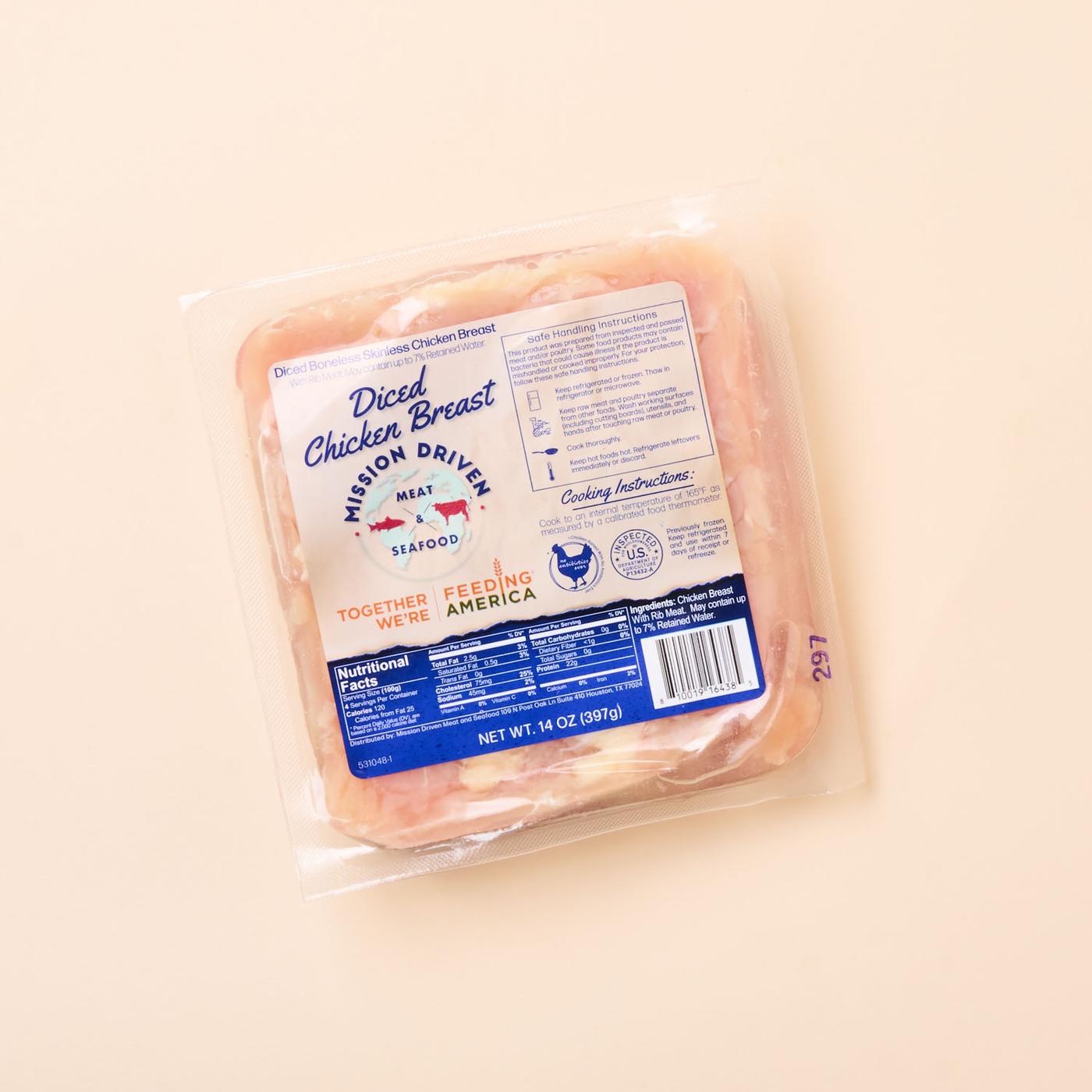 Get Mission Driven Meat & Seafood Chicken Breast, Diced Delivered