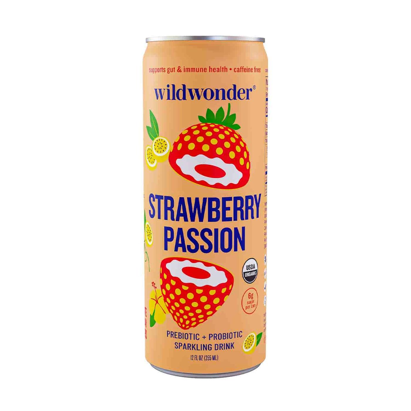 Get Wildwonder Prebiotic + Probiotic Sparkling Drink, Strawberry