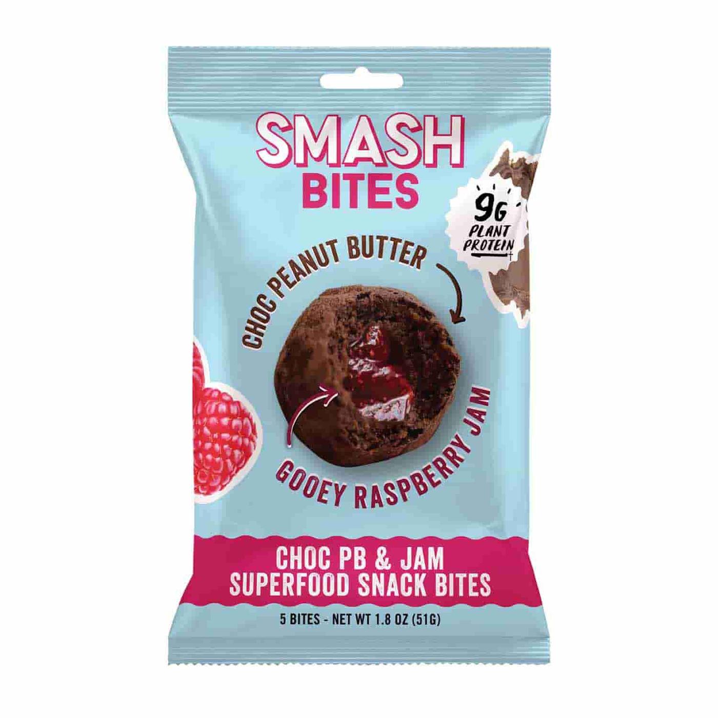 Get Chia Smash Superfood Snack Bites, Choc PB & Raspberry Jam