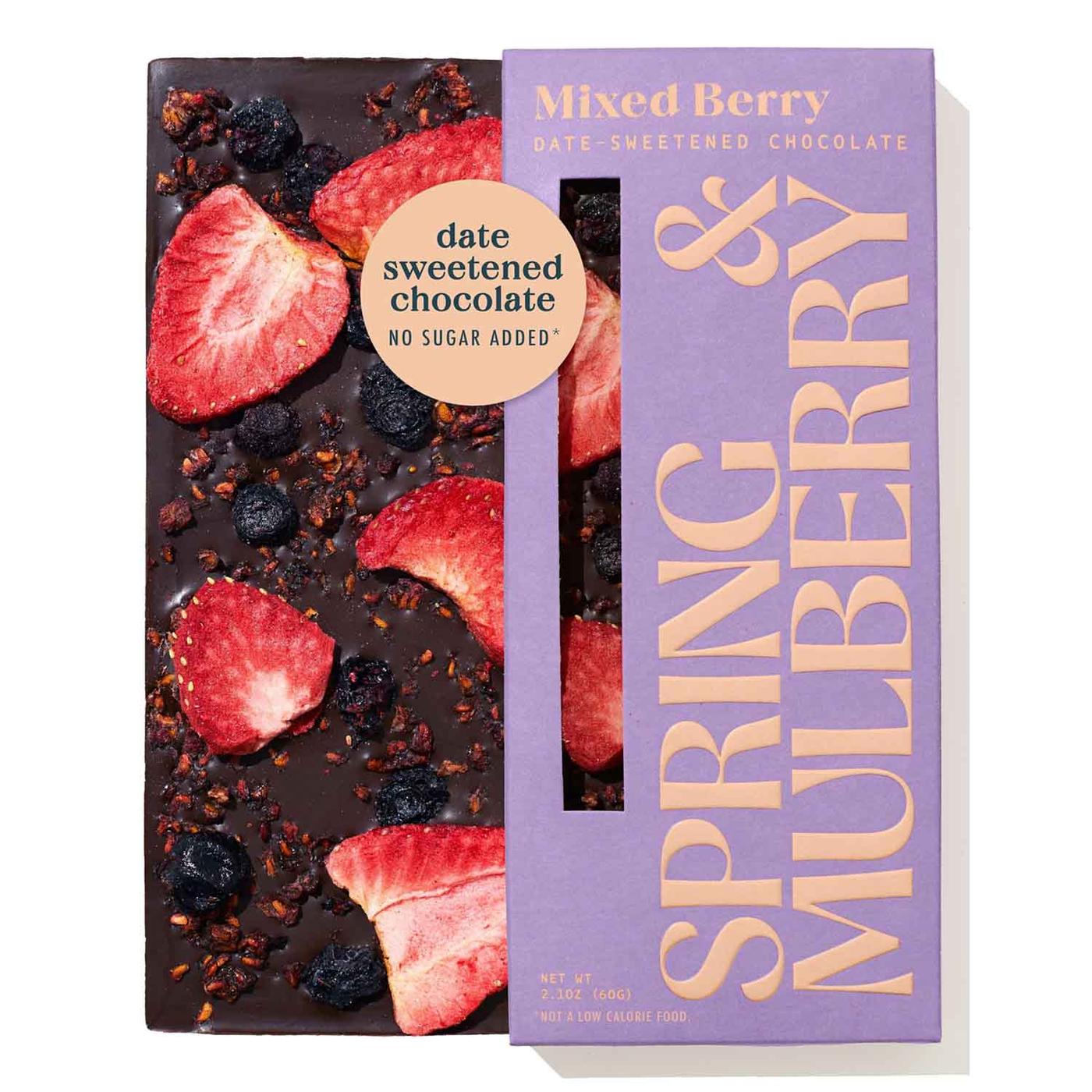 Get Spring & Mulberry Date-Sweetened Chocolate, Mixed Berry Get Spring & Mulberry Date-Sweetened Chocolate, Mixed Berry