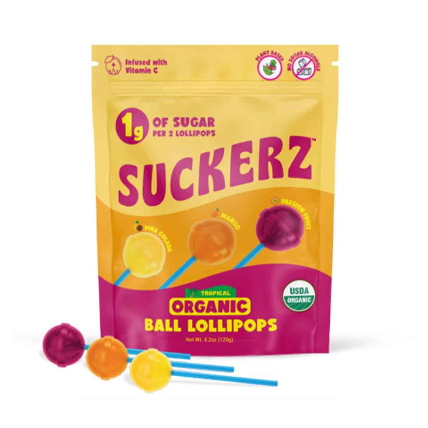 Get Suckerz Organic Ball Lollipops, Tropical Delivered