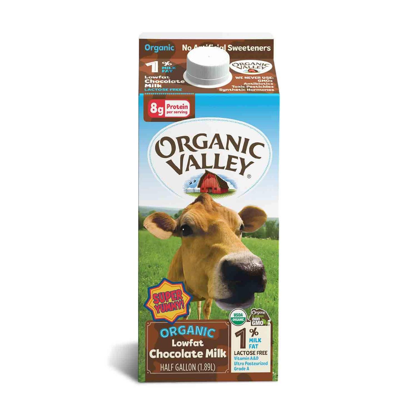 Get Organic Valley Organic Lactose-Free 1% Milk, Chocolate