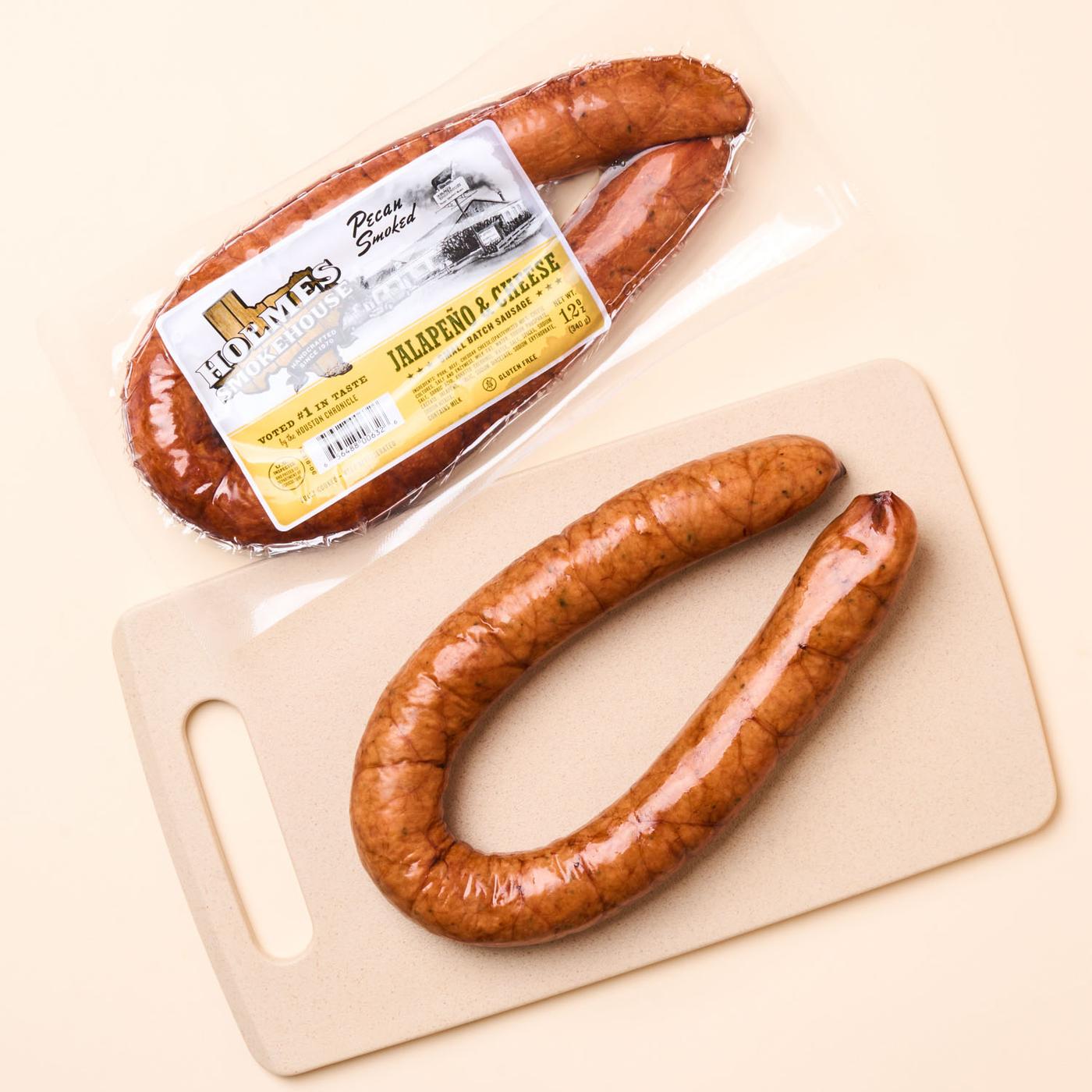 Get Holmes Smokehouse Small Batch Sausage, Jalapeno & Cheese