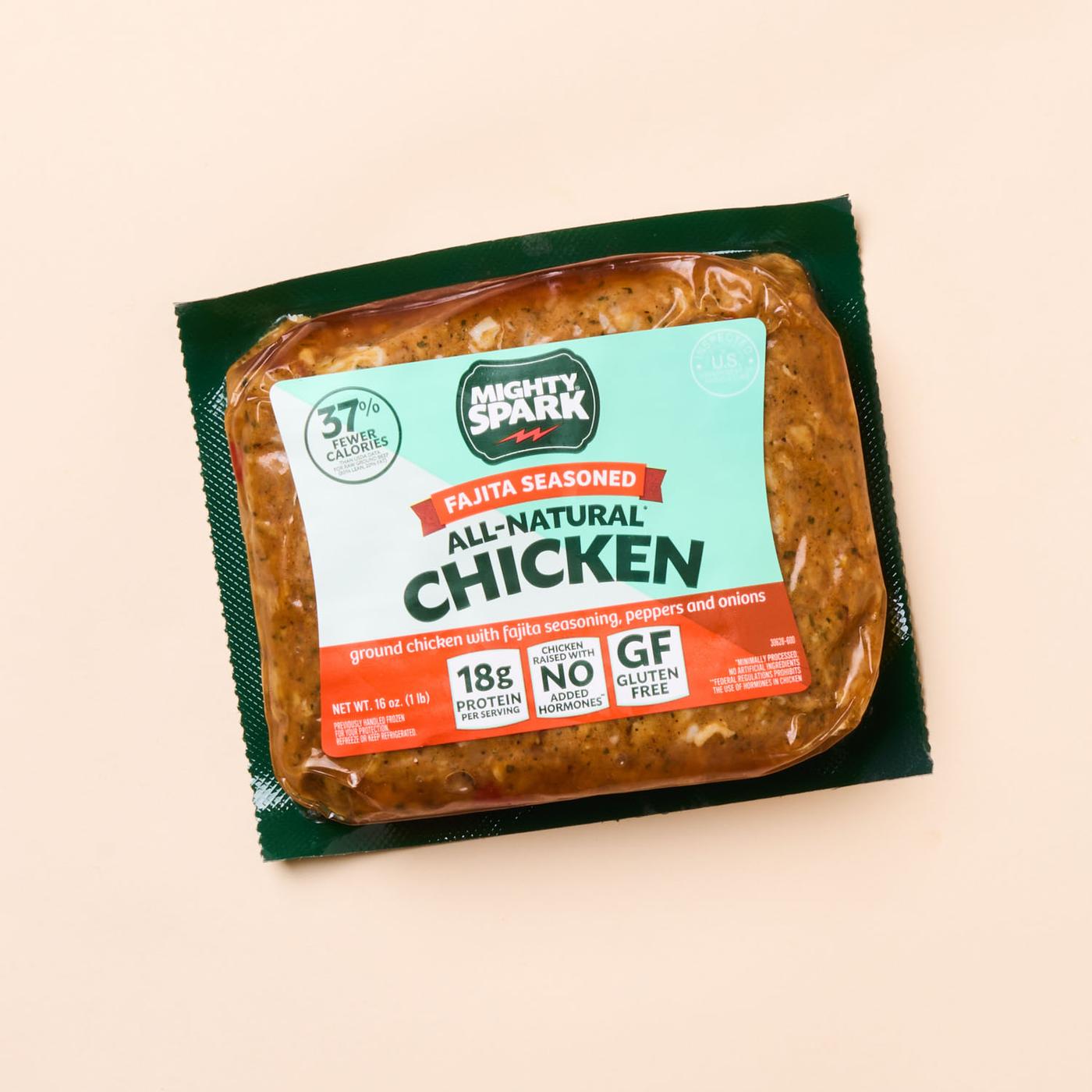 Get Mighty Spark Ground Chicken, Fajita Seasoned Delivered