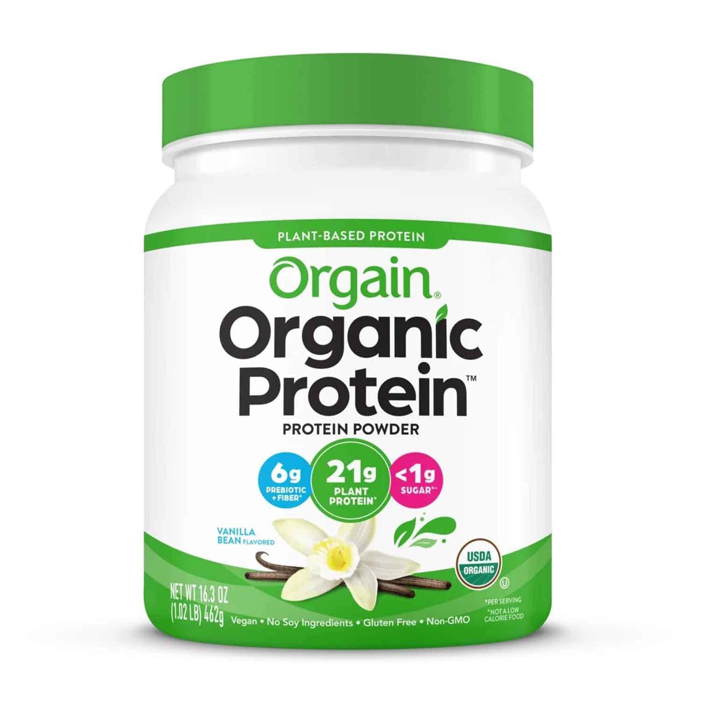 Get Orgain Organic Plant-Based Protein Powder, Vanilla Bean