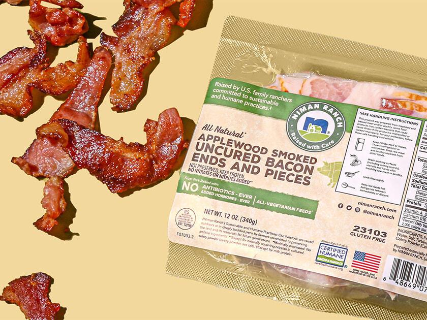 Niman Ranch bacon ends showcasing sustainable meat and seafood delivery