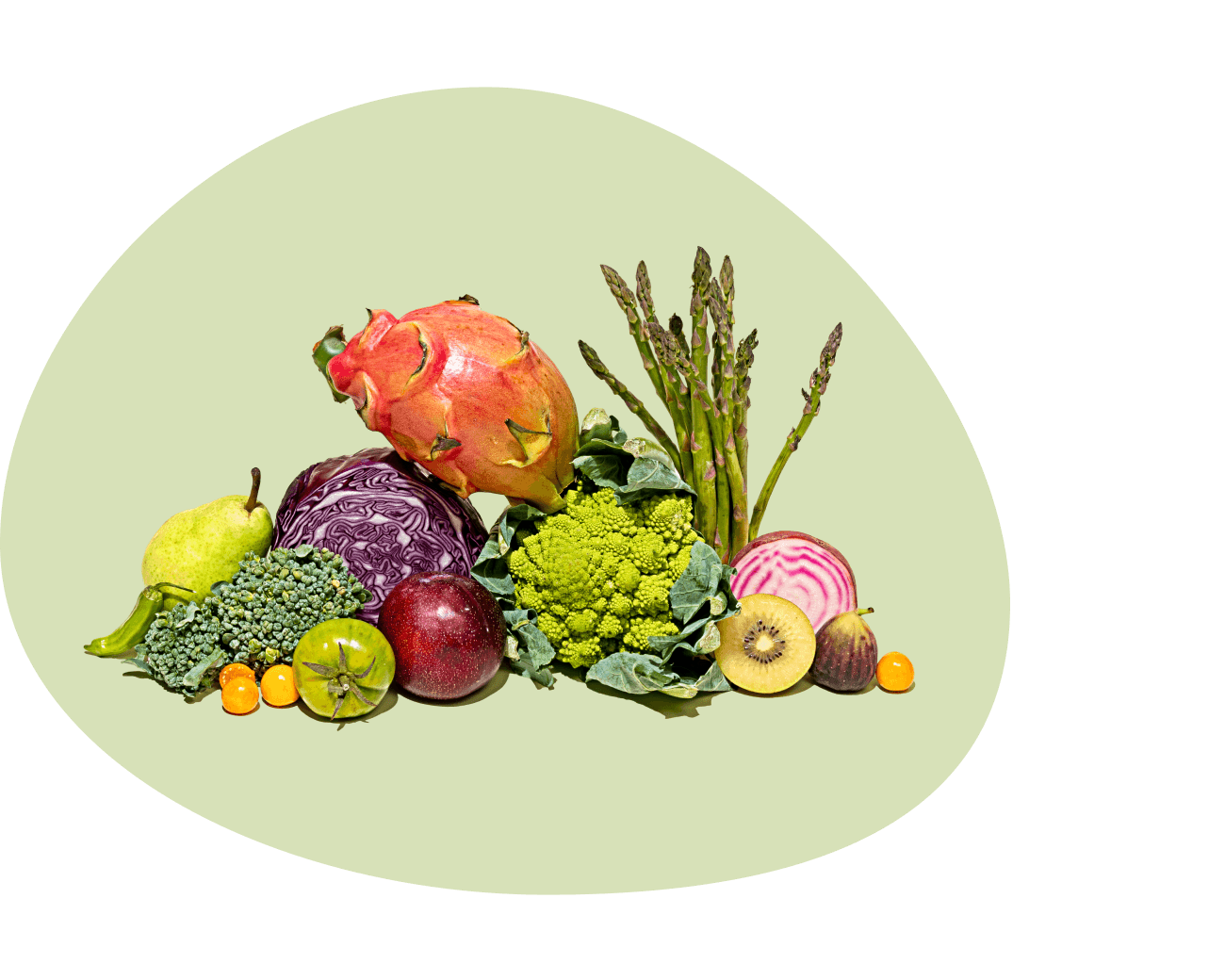 Assortment of produce items