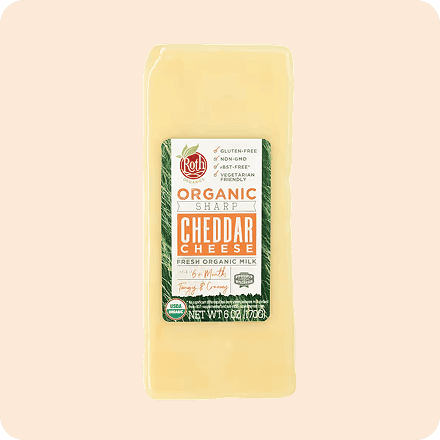 Organic cheddar cheese