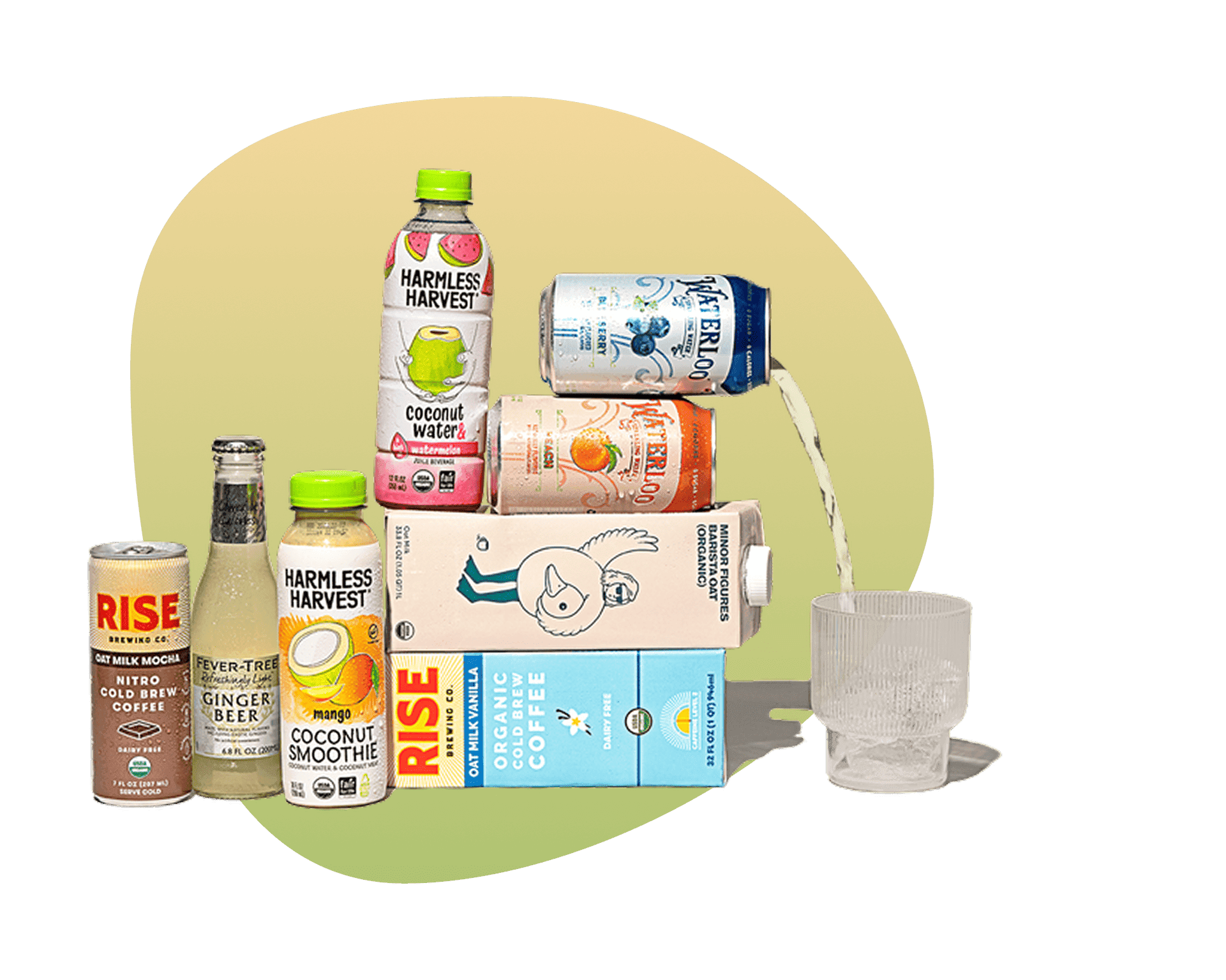 Assortment of beverages