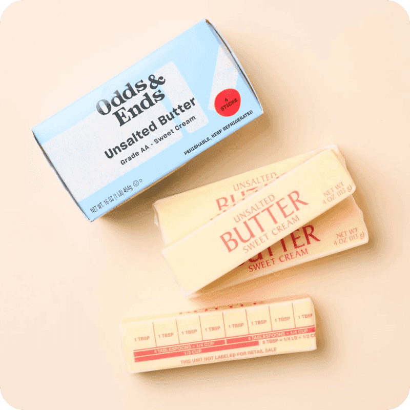 Packages of unsalted butter ideal for baking and cooking, available through butter delivery