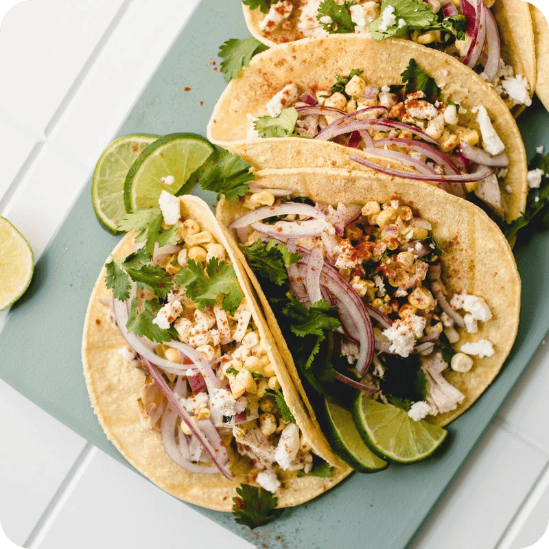 Soft tortillas filled with colorful toppings, available for home delivery through Misfits Market bread delivery selection