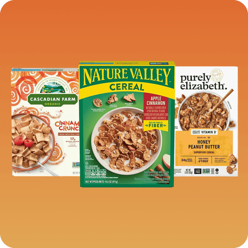 Boxes of better-for-you cereal available through Misfits Market cereal delivery for a healthier breakfast routine