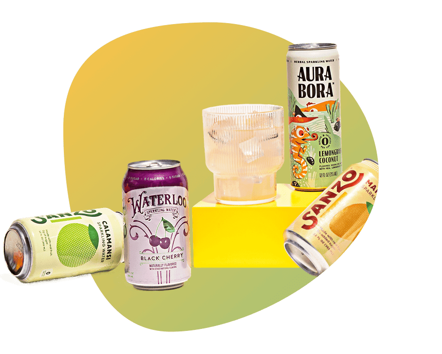 Assortment of sparkling water beverages