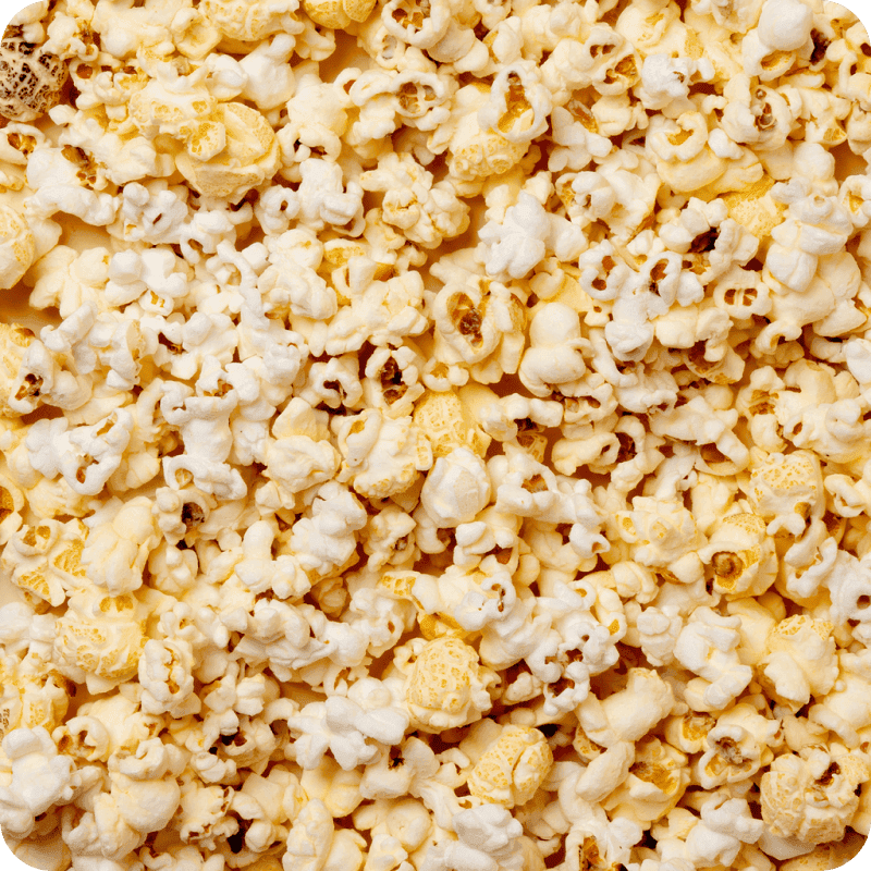 Close-up of freshly popped fluffy gourmet popcorn, order popcorn delivery from Misfits Market.
